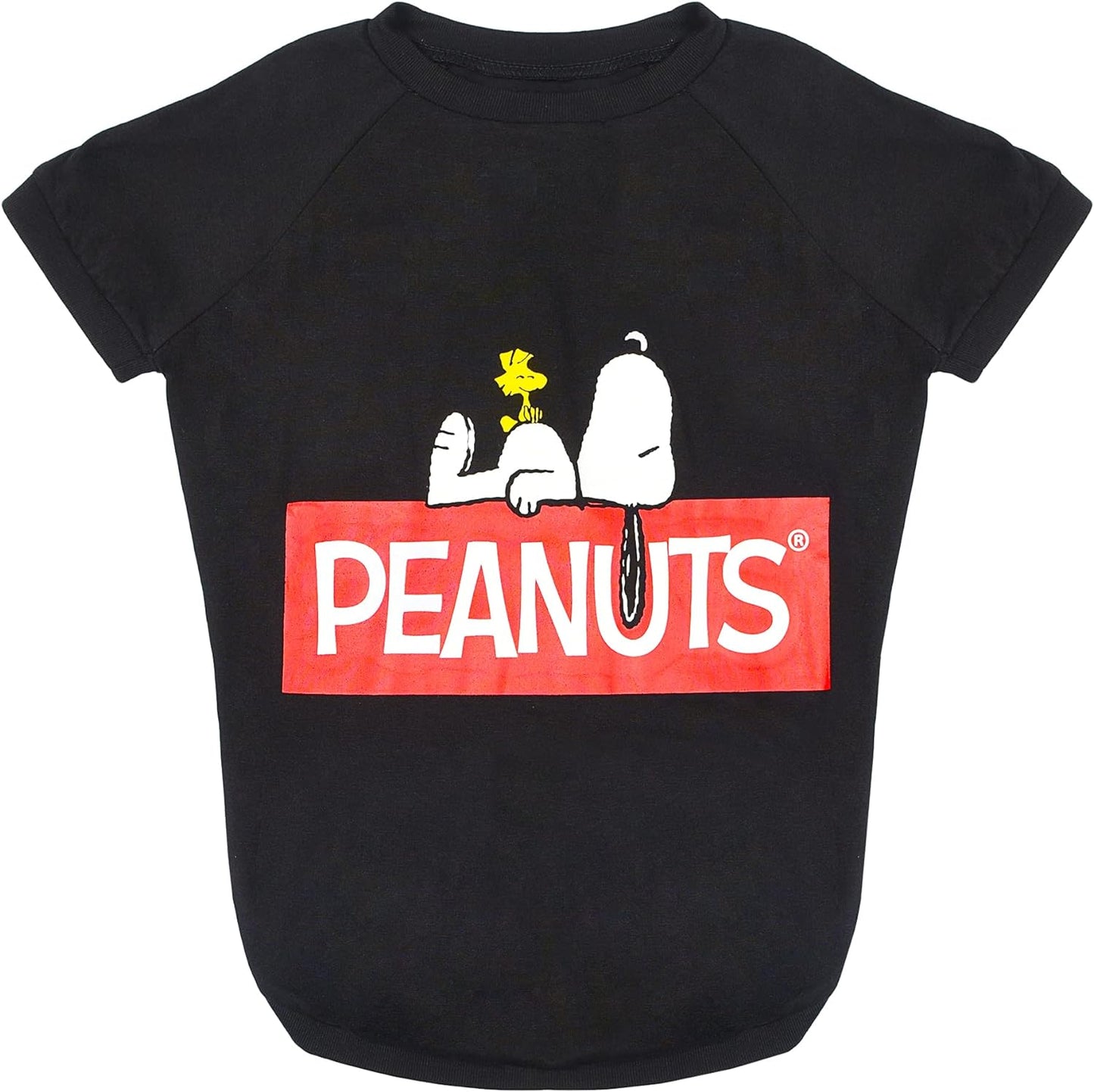 Dog T Shirt, X-Small | Black Small Dog Shirt for Very Small Dogs | Lightweight Semi-Stretch Pull-Over Dog Tshirt for Small Dogs from Peanuts (XS), FF13344