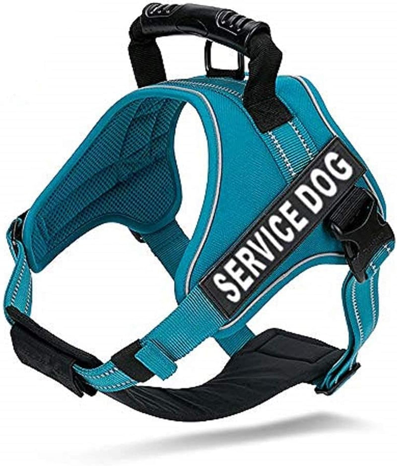 Dog Harness Vest X Small (Teal Blue) | Comfortable & Lightweight Soft Padded Vest for Service Dogs | No-Choke & Easy Control Pet Oxford | 3M Reflective Patches for Dog Visibility