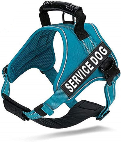 Dog Harness Vest X Small (Teal Blue) | Comfortable & Lightweight Soft Padded Vest for Service Dogs | No-Choke & Easy Control Pet Oxford | 3M Reflective Patches for Dog Visibility