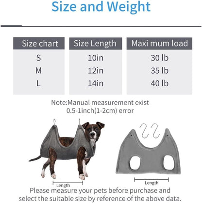 Pet Grooming Hammock Harness for Nail Trimming, with Nail Clippers, Nail File, Comb,Breathable Dog Grooming Hammock Restraint Bag, Dog Grooming Sling Helper for Large Dogs Nail Trimming/Clippi